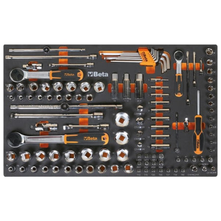 Inlay met doppen en dopsleutelbits uit de Beta 2400 RSC24A/8-VIL