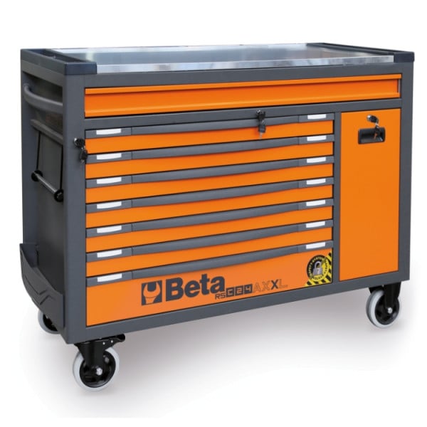Beta BW 2400 RSC24AXXL gevulde gereedschapswagen in oranje/antraciet met RVS werkblad