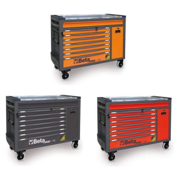 Beta BW 2400 RSC24AXXL in alle drie de kleurstellingen: oranje, antraciet en rood