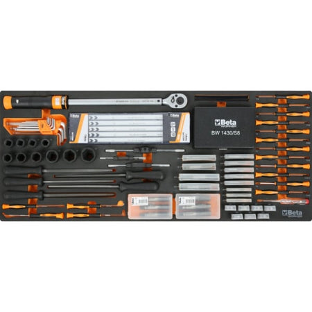Inlay met tappen, snijplaten en meetgereedschap uit de Beta BW 2400 RSC24AXXL