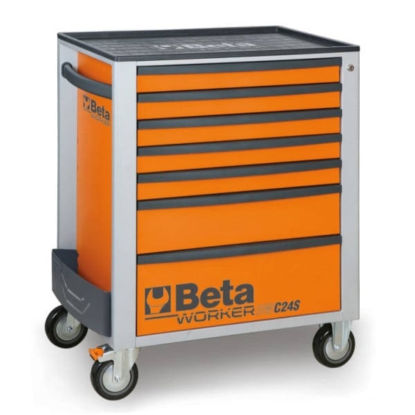 Beta BW 2400S 7/E-M gevulde gereedschapswagen in oranje/antraciet met 309 gereedschappen