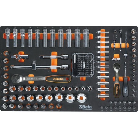 Inlay met doppen, ratels en accessoires uit de Beta BW 2400S 7/E-M