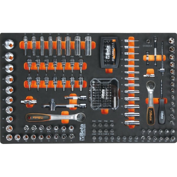 Inlay met doppen en ratels uit de Beta BW 2400S 8/E-L