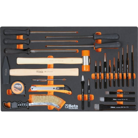 Inlay met hamers, beitels en meetgereedschap uit de Beta BW 2400S 8/E-L