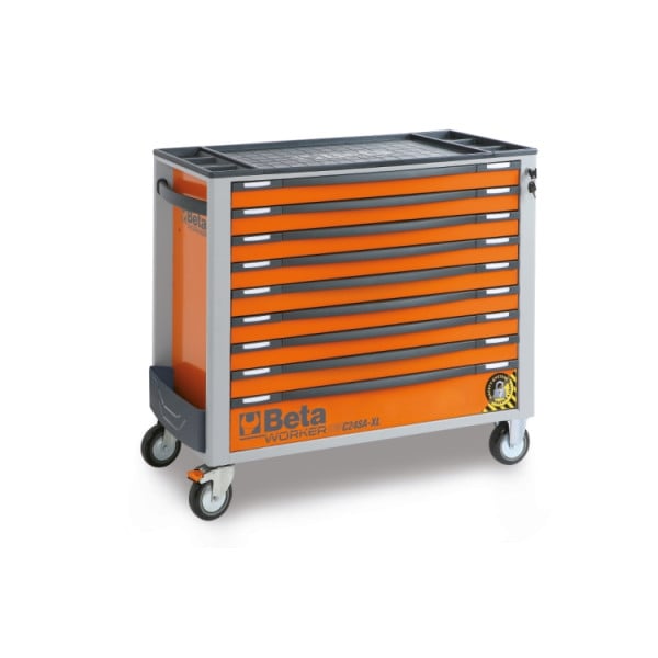 Beta BW 2400S XL9/E-XXL gevulde gereedschapswagen in oranje/antraciet met 716 gereedschappen
