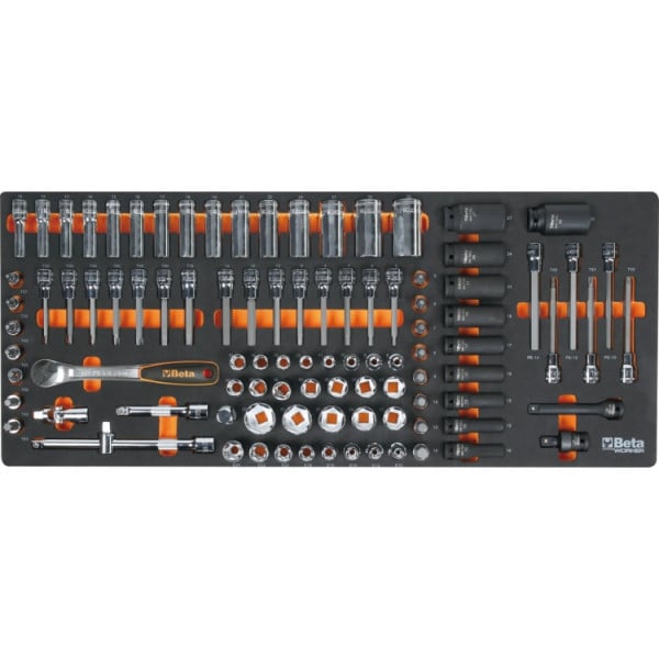 Inlay met dopsleutelbits uit de Beta BW 2400S XL9/E-XXL