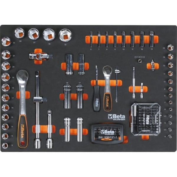 Inlay met tangen, hamers en meetgereedschap uit de Beta BW C04BOX-A VU