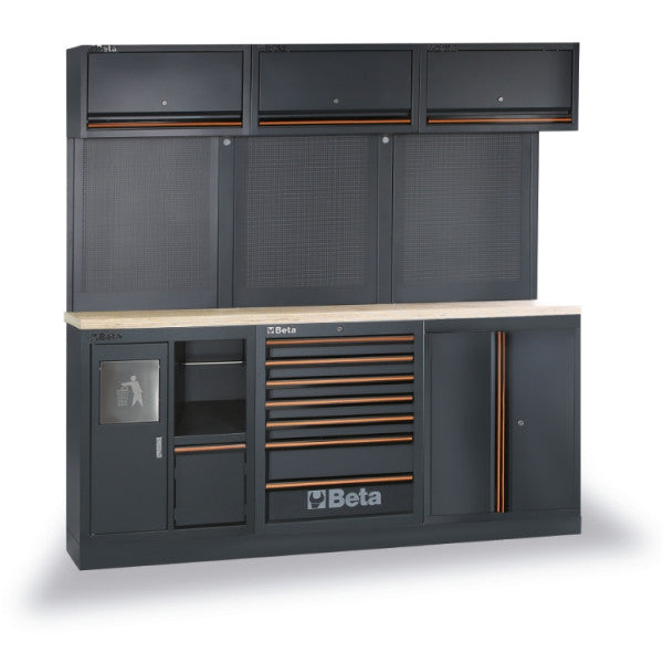Beta C45PRO 2.0 AW/157UT werkplaatsinrichting met 157-delige gereedschapsset, houten werkblad – afbeelding 2