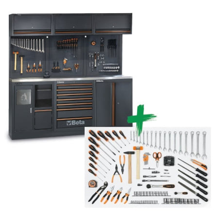 Beta C45PRO 2.0 AX/157UT werkplaatsinrichting met 157-delige gereedschapsset, rvs werkblad – afbeelding 1