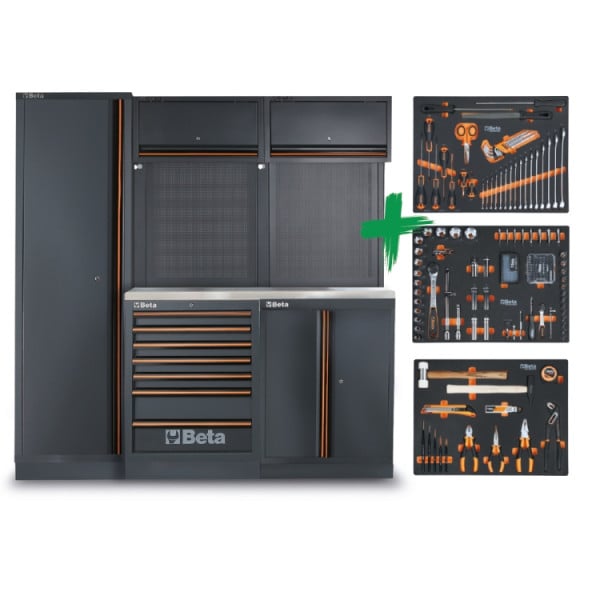 Beta C45PRO 2.0 B7X/196UT werkplaatsinrichting met RVS werkblad