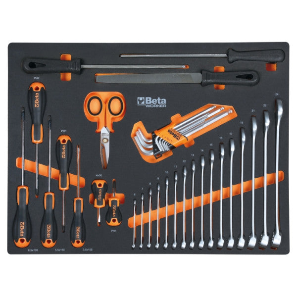 Beta C45PRO 2.0 B7X/196UT met RVS werkblad – gereedschapsinlays