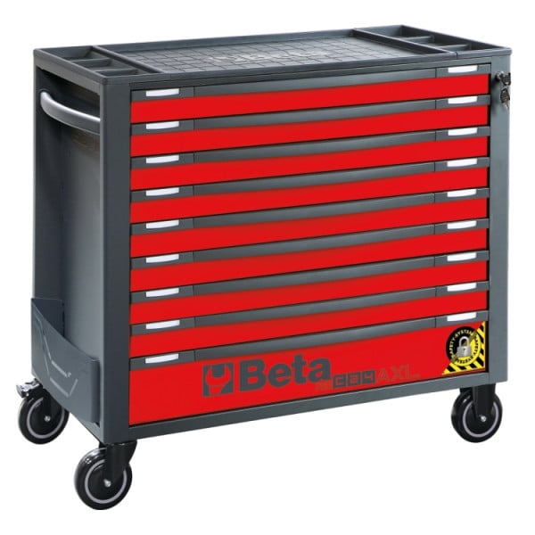 Beta RSC24AXL/9 gereedschapswagen met 9 laden in rood/antraciet (RAL 3000-7016), artikelnummer 024004293