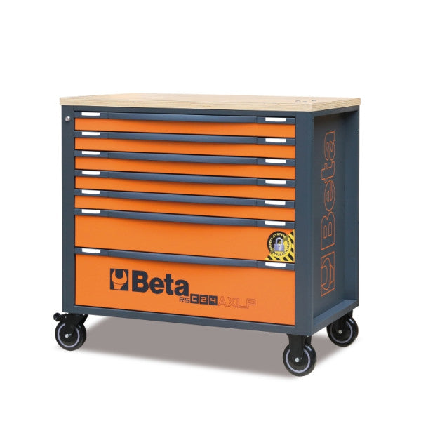 Beta RSC24AXLP/7 gereedschapswagen met houten werkblad in oranje/antraciet (RAL 2011-7016), artikelnummer 024004571