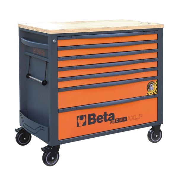 Beta RSC24AXLP/7 gereedschapswagen met multiplex houten werkblad, zijaanzicht