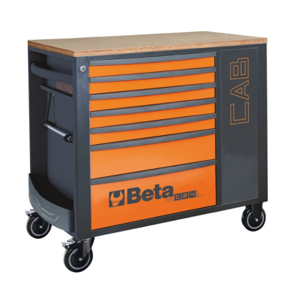 Beta RSC24L-CAB werkbank met 7 laden en zijkast in oranje/antraciet (RAL 2011-7016), artikelnummer 024004471
