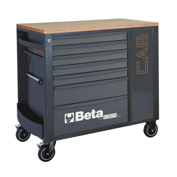 Beta RSC24L-CAB werkbank met 7 laden en zijkast in antraciet (RAL 7016), artikelnummer 024004477