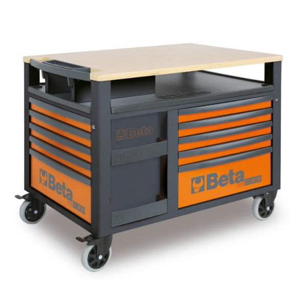 Beta RSC28 SuperTank werkbank met 10 laden in oranje/antraciet (RAL 2011-7016), artikelnummer 028003001