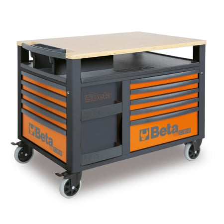 Beta RSC28 SuperTank werkbank met 10 laden in oranje/antraciet (RAL 2011-7016), artikelnummer 028003001