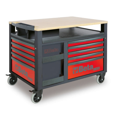 Beta RSC28 SuperTank werkbank met 10 laden in rood/antraciet (RAL 3000-7016), artikelnummer 028003003