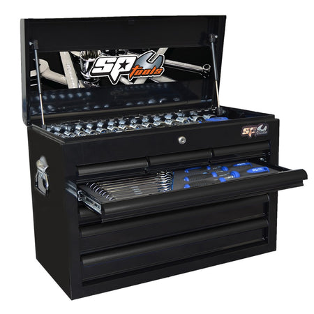 SP Tools Custom Series gevulde topkist 105-delig – Zwart