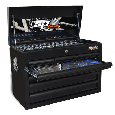 SP Tools Custom Series gevulde topkist 130-delig – Zwart