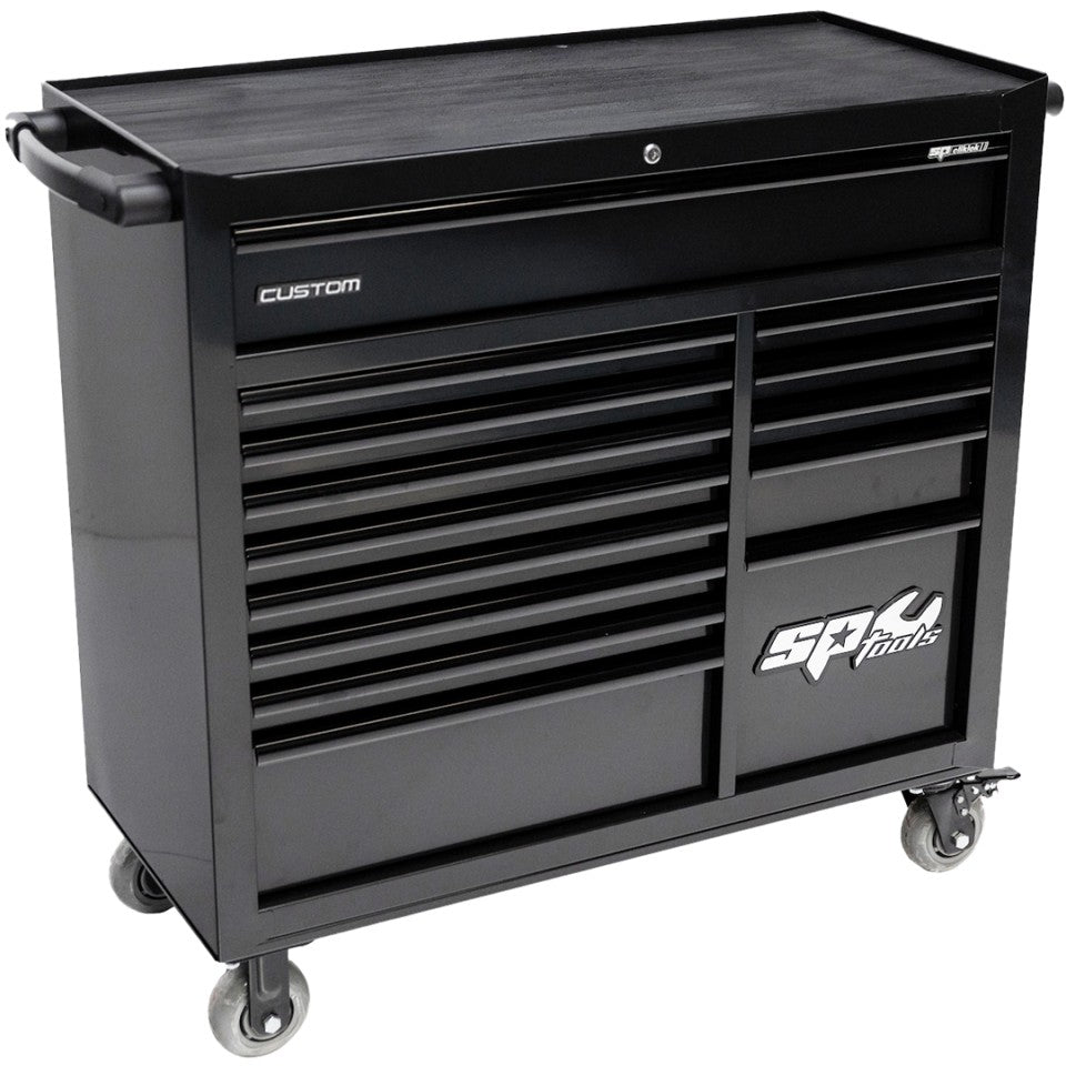 SP Tools Custom Series XL 372-delige gevulde gereedschapswagen – Zwart