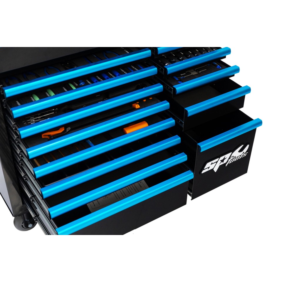 SP Tools Custom Series XL 468-delige gevulde gereedschapswagen – Blauw, foto 3