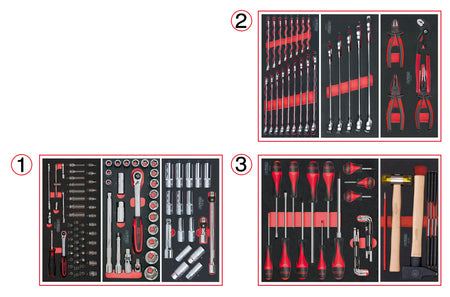 KS Tools RACING 855.6158 rode gereedschapswagen met 6 laden en 158 gereedschappen – foto 5