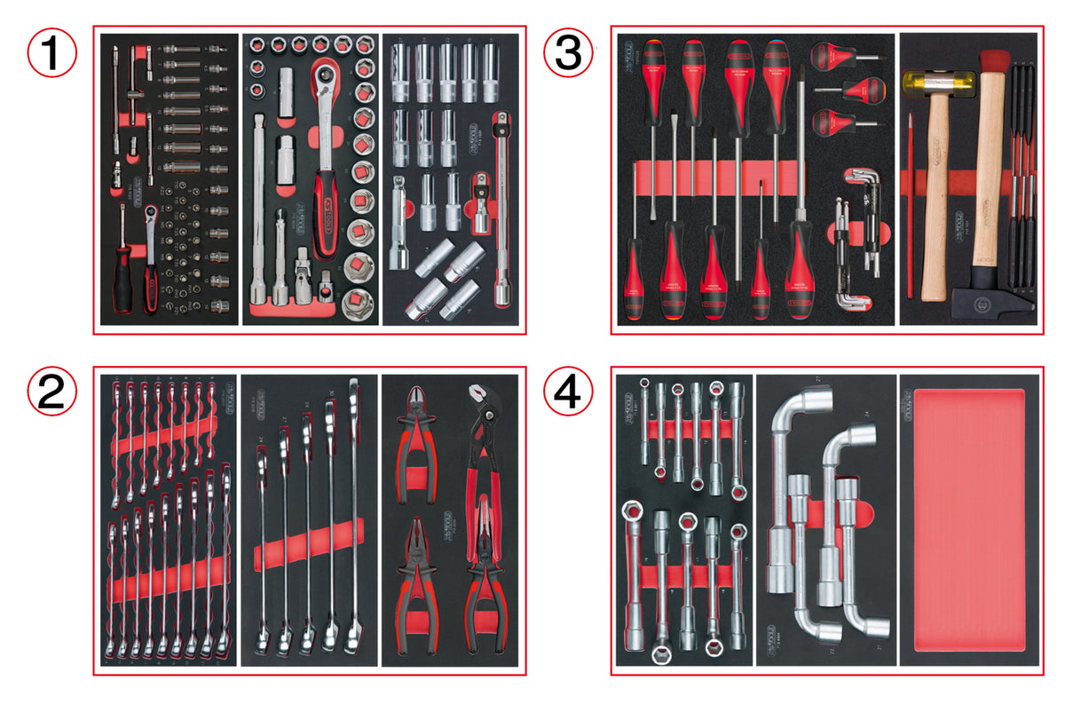 KS Tools RACING 855.6173 rode gereedschapswagen met 6 laden en 173 gereedschappen – foto 5