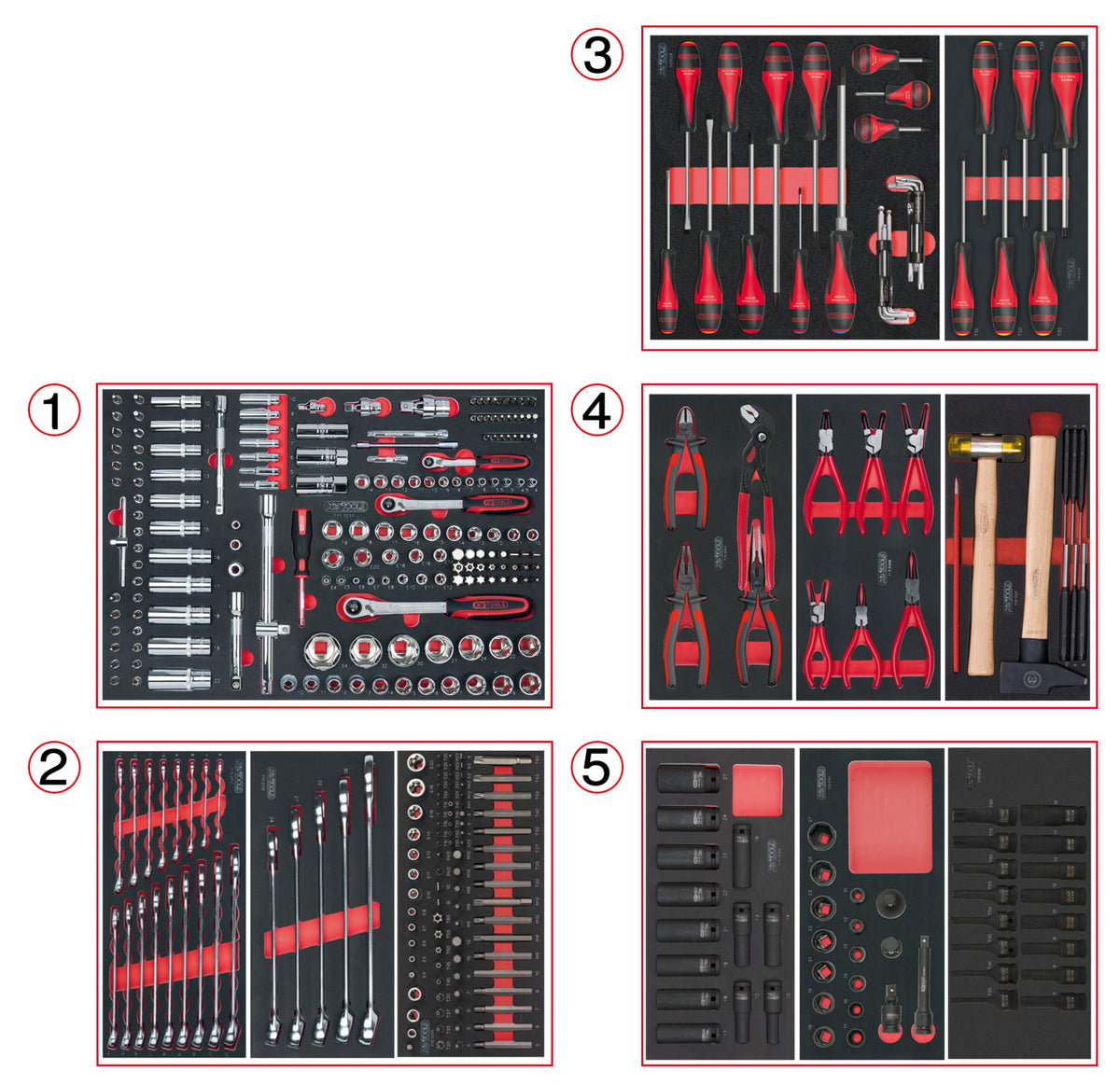KS Tools RACING 855.6384 rode gereedschapswagen met 6 laden en 384 gereedschappen – foto 5