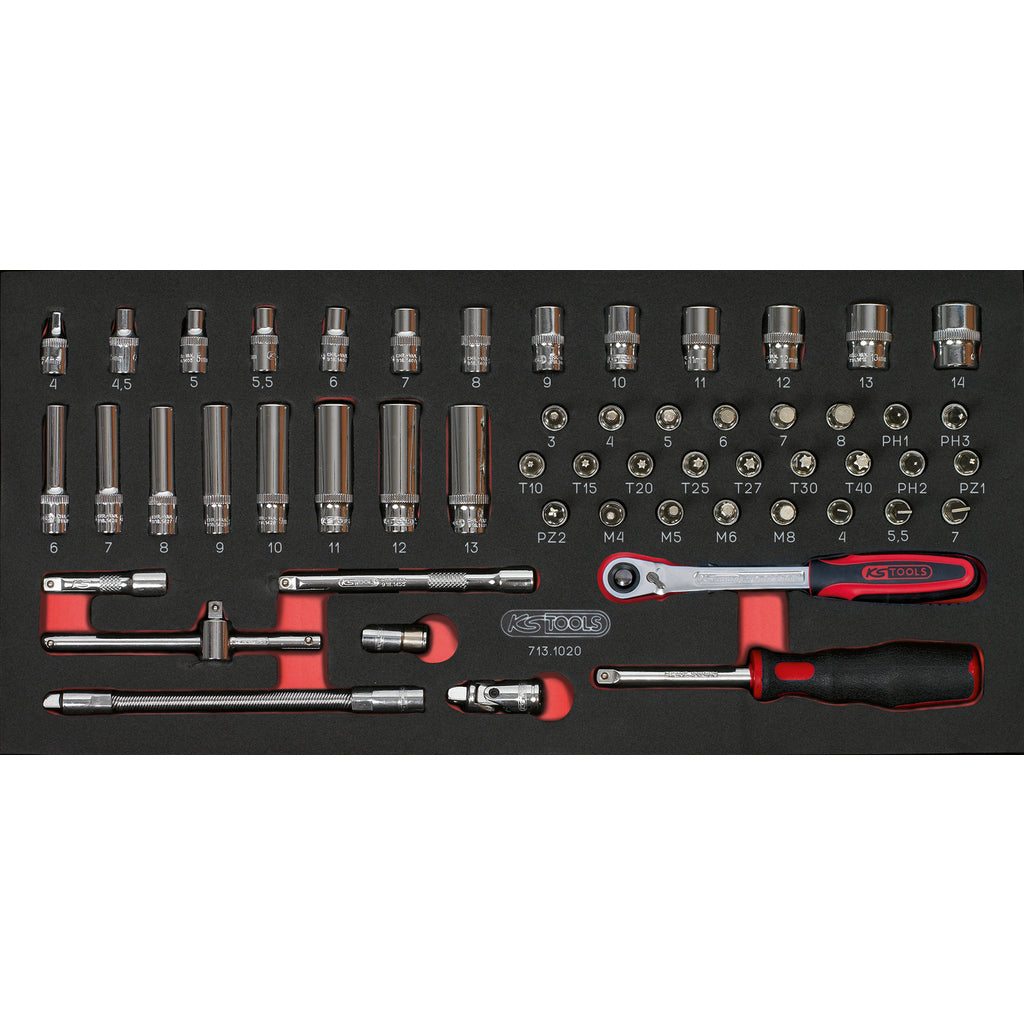 KS Tools RACING 855.7158 rode gereedschapswagen met 7 laden en 158 gereedschappen – foto 7