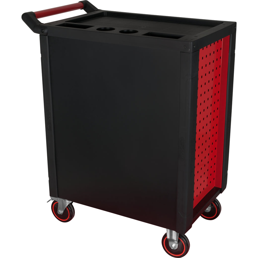 KS Tools RACINGline 826.0007 lege gereedschapswagen met 7 laden, zwart/rood