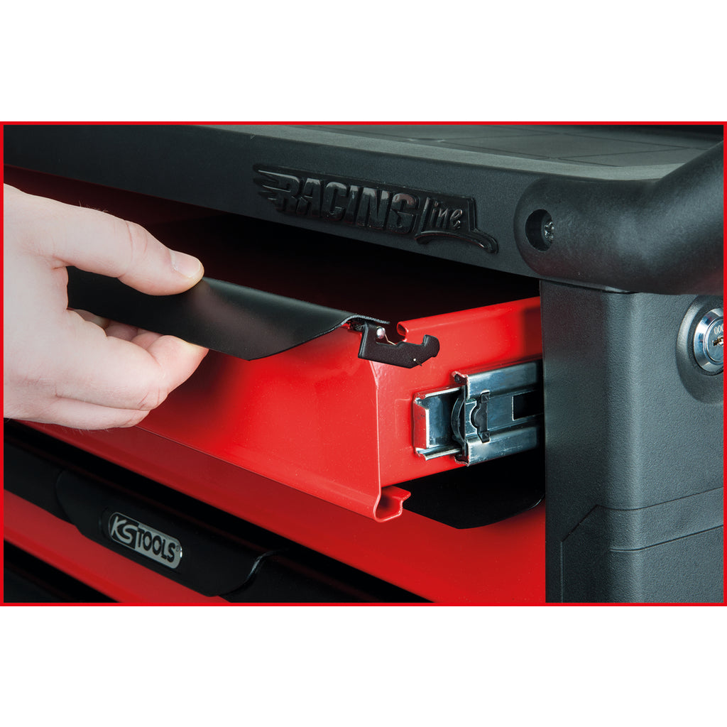KS Tools RACINGline 826.0007 lege gereedschapswagen met 7 laden, zwart/rood