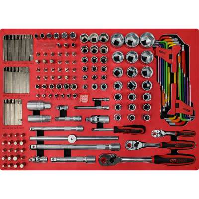 KS Tools SIGNATURE dopsleutelset 1/4" + 3/8" + 1/2" in schuimrubberinleg, 159-delig (883.0159)