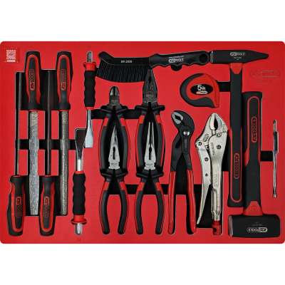 KS Tools SIGNATURE tangen-, hamer- en beitelset in schuimrubberinleg, 17-delig (883.0017)