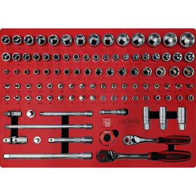 KS Tools SIGNATURE 3/8" + 1/2" dopsleutelset in schuimrubberinleg, 101-delig (883.0101)