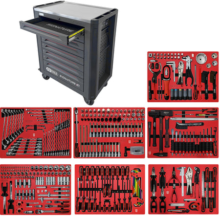 KS Tools SIGNATURE 882.1397 gevulde gereedschapswagen i10 met 8 laden en 397 gereedschappen