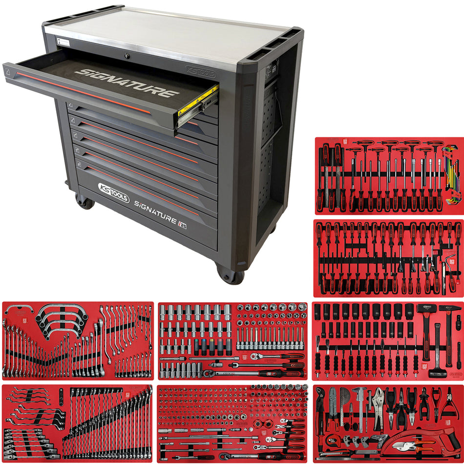 KS Tools SIGNATURE 882.2564 gevulde gereedschapswagen i25 met 8 laden en 564 gereedschappen