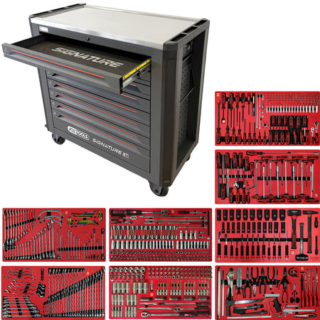 KS Tools SIGNATURE 882.2660 gevulde gereedschapswagen i25 met 8 laden en 660 gereedschappen
