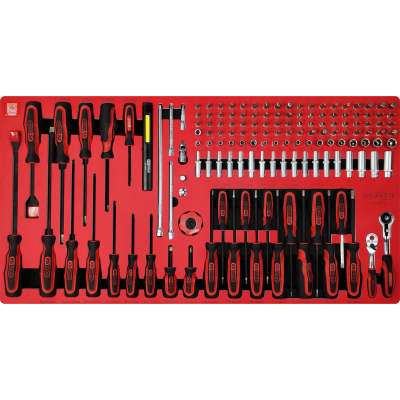 KS Tools SIGNATURE 1/4" dopsleutel- en schroevendraaierset in schuimrubberinleg, 146-delig (883.0146)