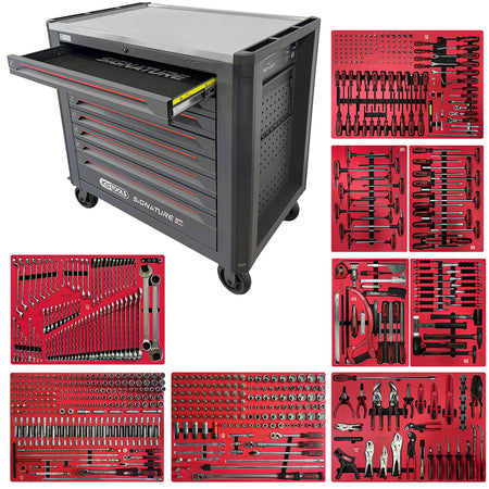 KS Tools SIGNATURE 882.3706 gevulde gereedschapswagen i30 met 8 laden en 706 gereedschappen
