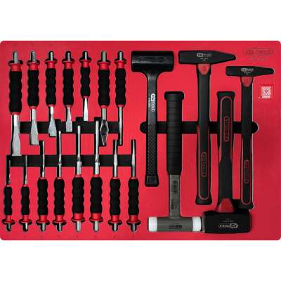 KS Tools SIGNATURE hamer- en beitelset in schuimrubberinleg, 20-delig (883.0020)