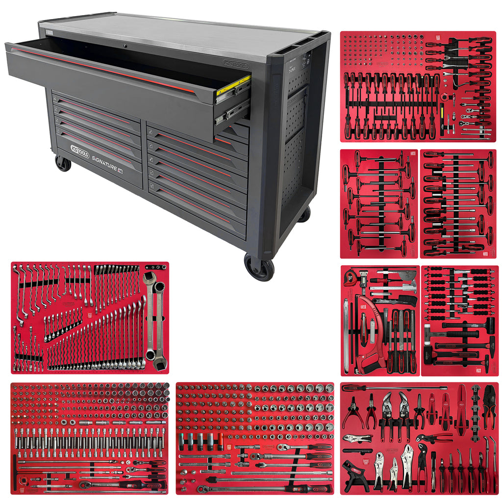 KS Tools SIGNATURE 882.4706 gevulde gereedschapswagen i45 met 14 laden en 706 gereedschappen