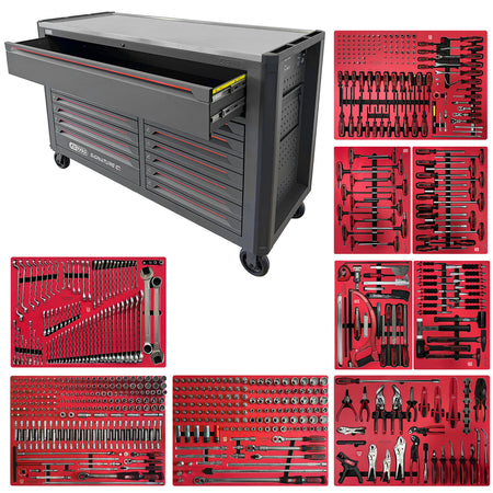 KS Tools SIGNATURE 882.4706 gevulde gereedschapswagen i45 met 14 laden en 706 gereedschappen