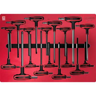KS Tools SIGNATURE T-greep-inbussleutelset in schuimrubberinleg, 18-delig (883.1018)