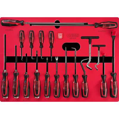 KS Tools SIGNATURE schroevendraaier- en hakenset in schuimrubberinleg, 19-delig (883.1019)