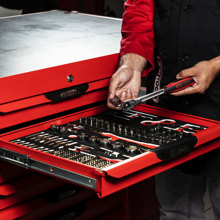 KS Tools ULTIMATE 809.0014 rode mobiele werkbank met 14 laden – foto 5