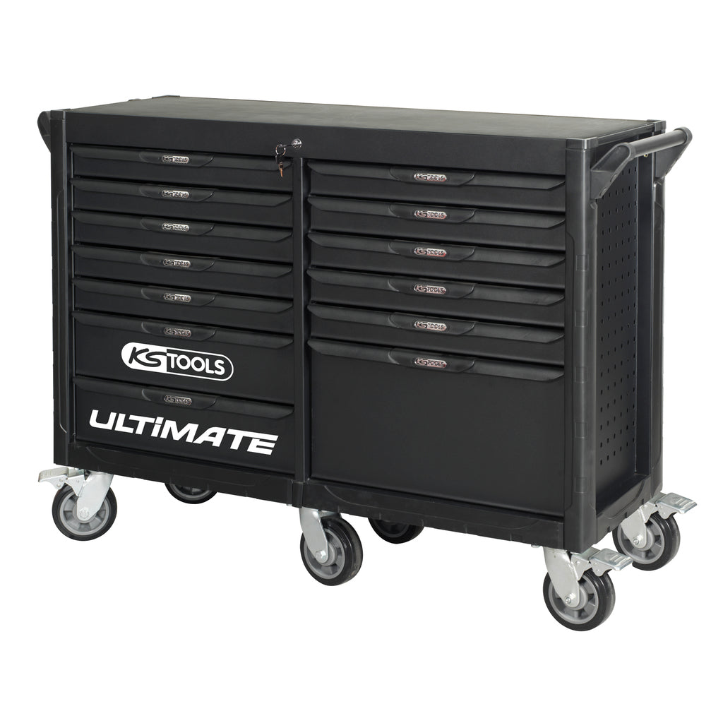 KS Tools ULTIMATE 816.0013 lege zwarte gereedschapswagen met 13 laden en 6 wielen