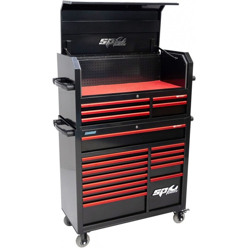 SP Tools SP40699RE Custom Sumo gereedschapswagen met topkist, rode grepen, foto 3