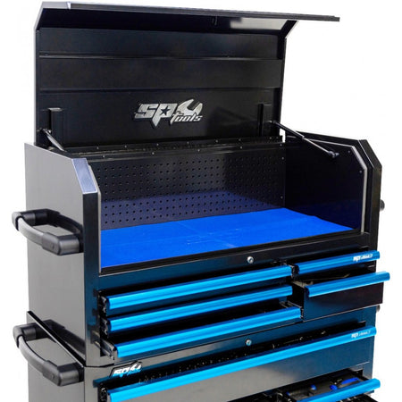 SP Tools SP40699BL Custom Sumo gereedschapswagen met topkist, blauwe grepen, foto 3